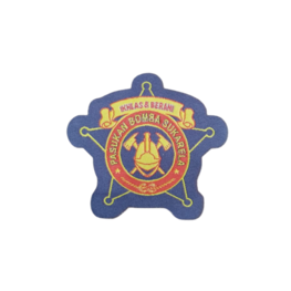 BOMBA SUKARELA LOGO DARK BLUE BACKGROUND