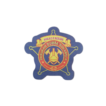BOMBA SUKARELA LOGO DARK BLUE BACKGROUND