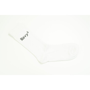 NAVY SOCKS WHITE