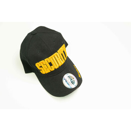 SECURITY CAP BLACK WORDING GOLD