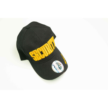 SECURITY CAP BLACK WORDING GOLD